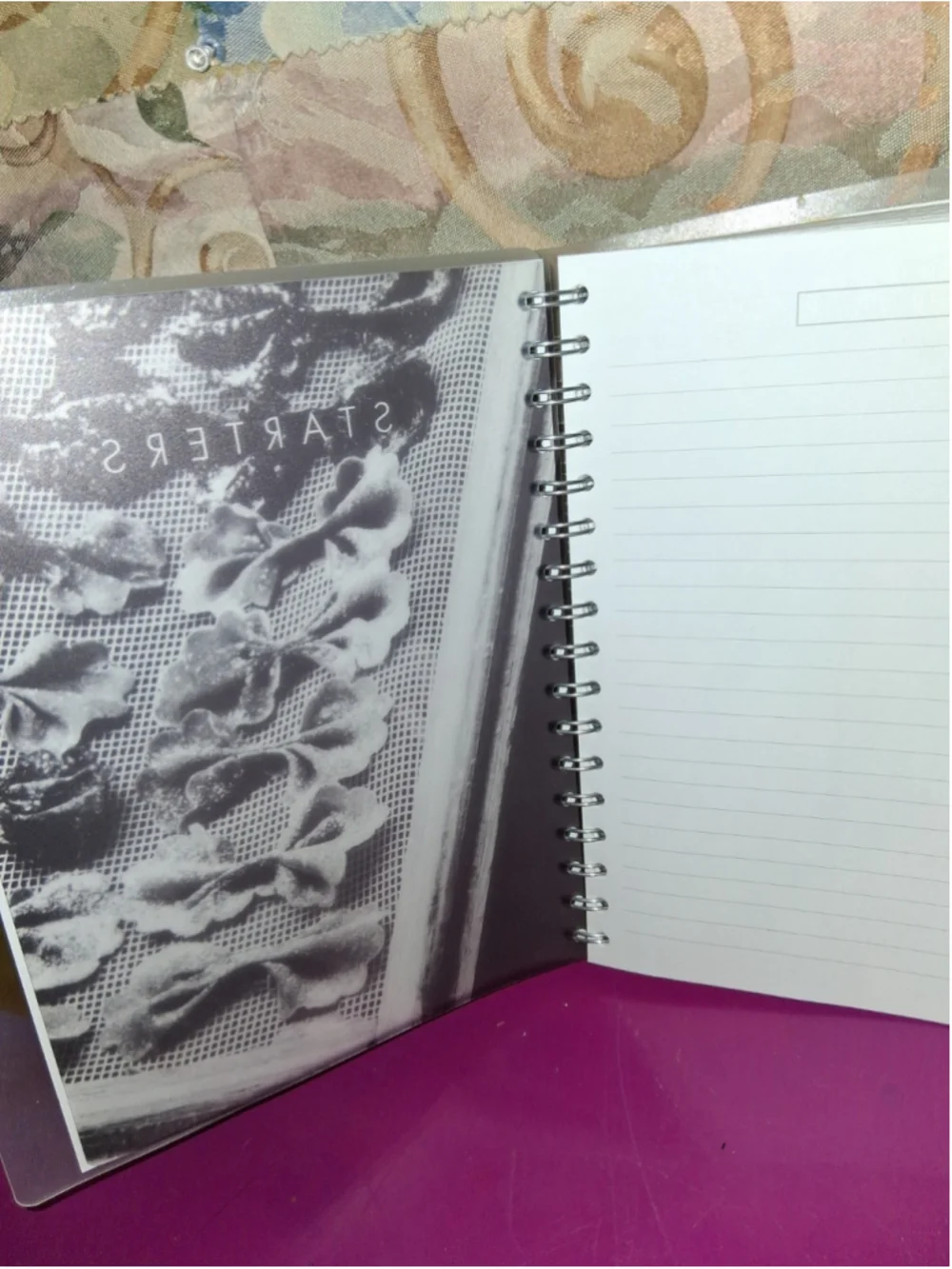 Papirløse Spiral Bound Recipe Book Lemon Cover Tabbed Blank Lined Pages